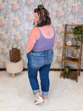 Judy Blue Cuffed Distressed Slim Fit Jeans