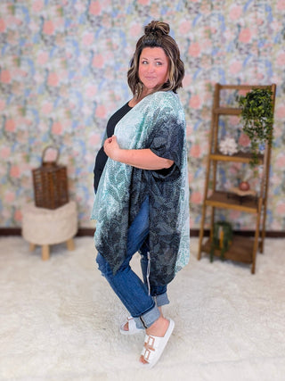 Demi Dot Print Botanical Kimono