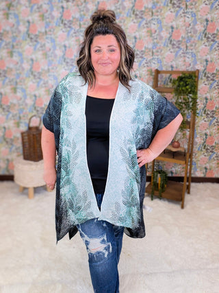 Demi Dot Print Botanical Kimono