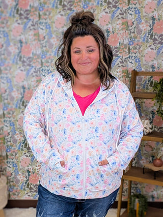 PHC Full Zip Hoodie in Watercolor Petals