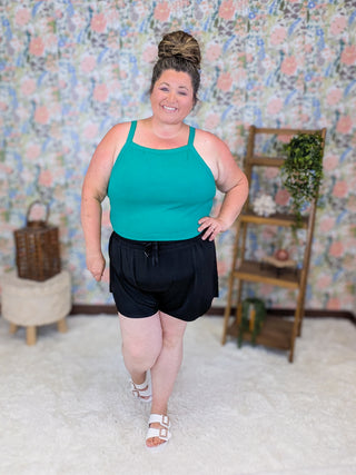 Julissa Ribbed Crop Tank w/Built in Bra