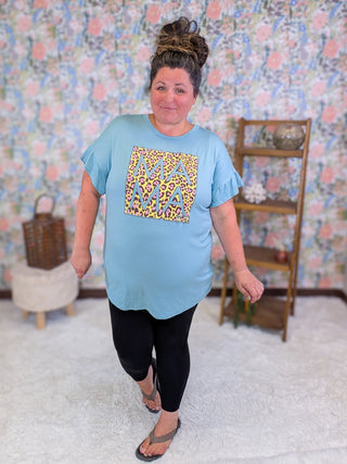Junie Ruffled Sleeve MAMA Graphic Tee (2 Colors)
