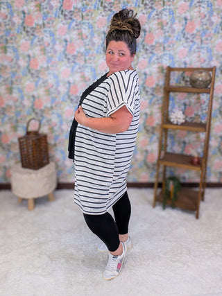 Maren Short Sleeve Cardigan in Textured Stripes (3 Colors)