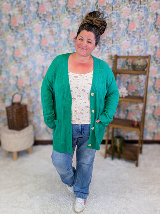 Naomi U-Neck Ditsy Floral Fitted Long Sleeve Top