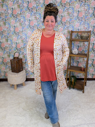 Tinley Tissue Weight Pocket Cardigan in Florals (7 Colors)