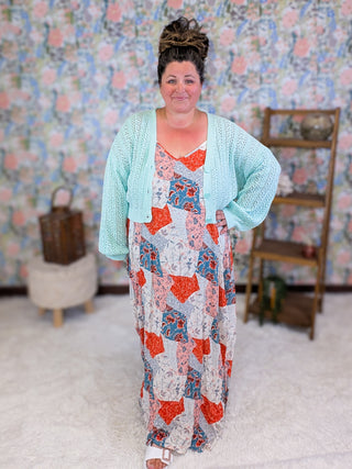Amalia Patchwork Print Maxi Dress w/Pockets