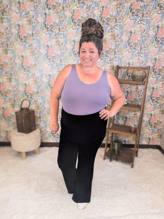 Winston Brushed Rib Yoga Pants in Black