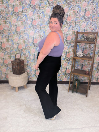 Winston Brushed Rib Yoga Pants in Black