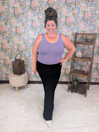 Winston Brushed Rib Yoga Pants in Black