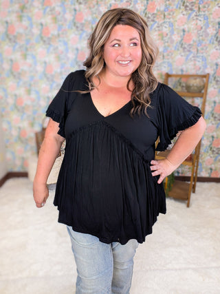 Candy Short Sleeve Modified Babydoll Top (2 Colors)
