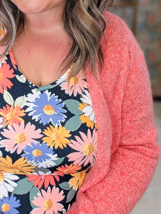 Cara Tank Dress in Black Boho Daisies