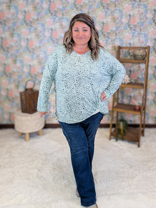 Gwenna Spotted Pullover w/ Knot Detail