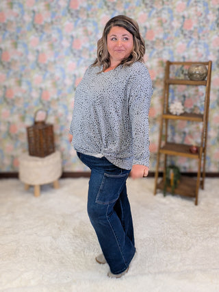 Gwenna Spotted Pullover w/ Knot Detail