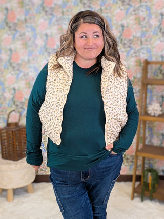 Lenora Vintage Floral Vest w/Pockets in Cream
