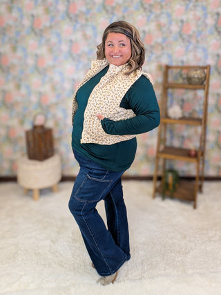 Lenora Vintage Floral Vest w/Pockets in Cream