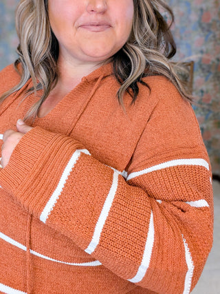 Weslie Vneck Cozy Striped Hooded Sweater (3 Colors)