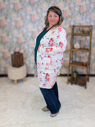 Tinley Tissue Weight Pocket Cardigan in Florals (8 Colors)
