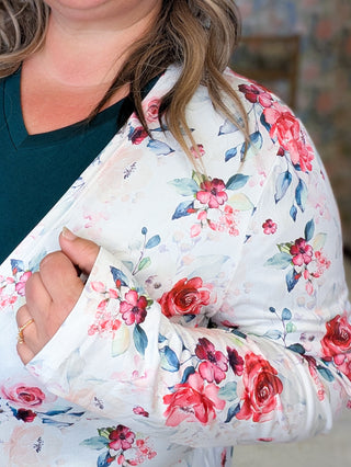 Tinley Tissue Weight Pocket Cardigan in Florals (8 Colors)
