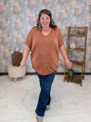 Lina Slinky Draped Short Sleeve Top