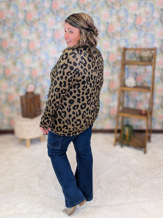 Blair Mockneck w/Thumbholes in Olive Leopard
