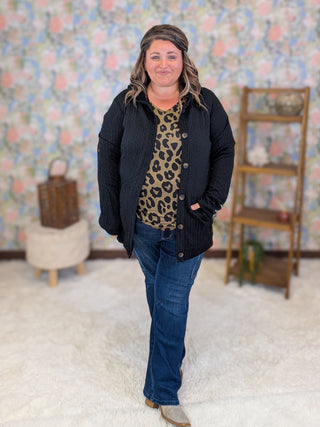 Ashley Dolman Top in Olive Leopard