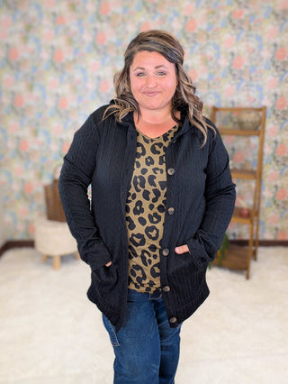 Ashley Dolman Top in Olive Leopard
