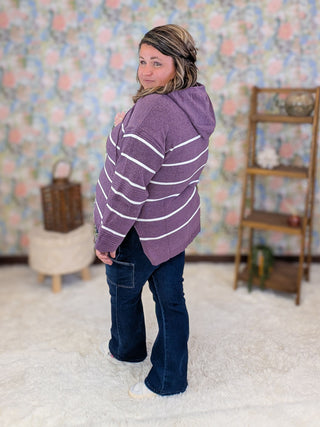 Weslie Vneck Cozy Striped Hooded Sweater (3 Colors)