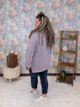 Joey Ribbed Vertical Floral Block Pullover