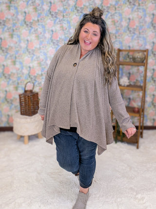 Winifred Button Detail Draped Cardigan (3 Colors)