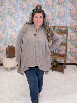 Winifred Button Detail Draped Cardigan (3 Colors)