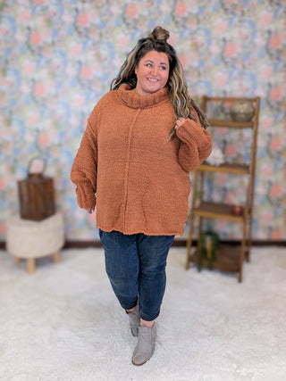 Melissa Mockneck Cozy Sweater in Rust