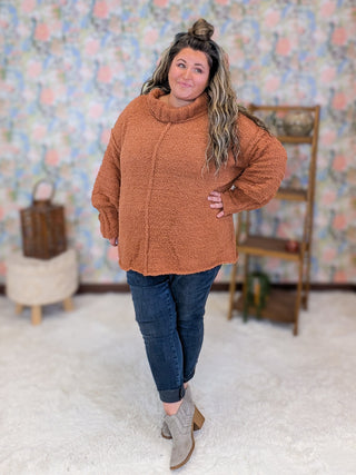 Melissa Mockneck Cozy Sweater in Rust