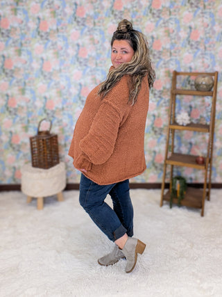 Melissa Mockneck Cozy Sweater in Rust