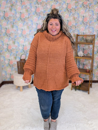 Melissa Mockneck Cozy Sweater in Rust