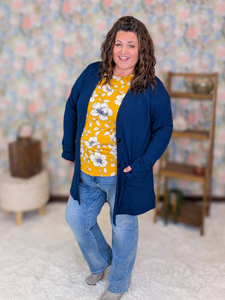 Wanda Dolman Sleeve Top in Mustard Floral