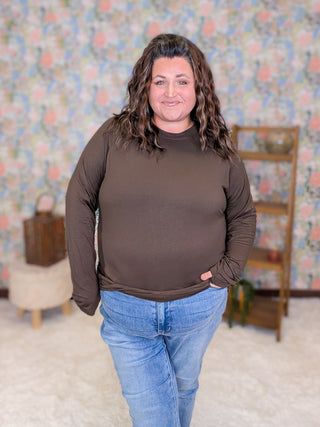 Blair Mockneck Long Sleeve with Thumbholes in Solids (9 Colors)