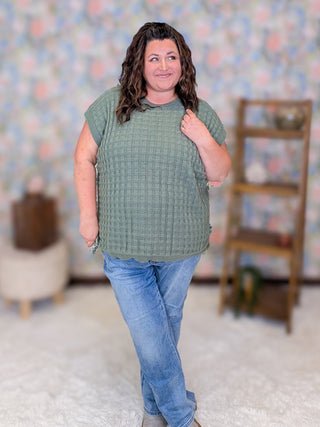 Tasha Short Sleeve Quilted Sweater