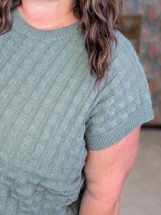 Tasha Short Sleeve Quilted Sweater