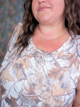 Livi Triple Stretch Scoopneck Tank in Woodsy Camo