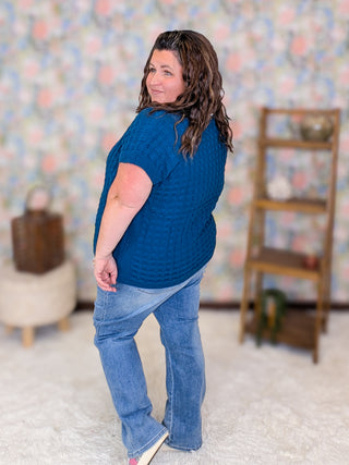 Tasha Short Sleeve Quilted Sweater