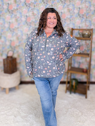 PHC Triple Stretch Halfzip Hoodie in Charcoal Wildflower