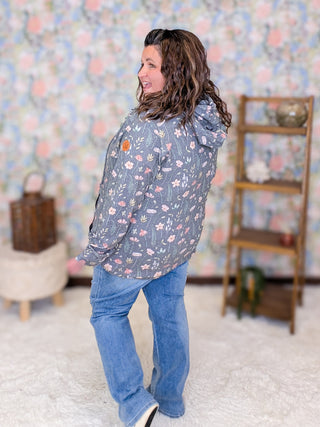 PHC Triple Stretch Halfzip Hoodie in Charcoal Wildflower
