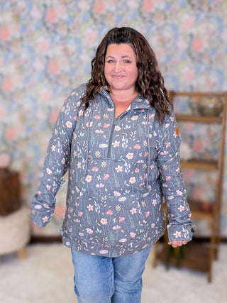 PHC Triple Stretch Halfzip Hoodie in Charcoal Wildflower