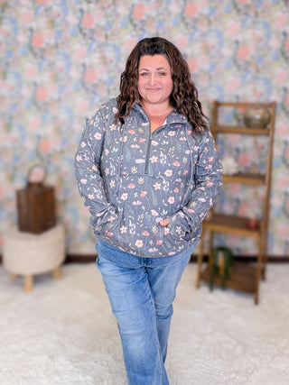 PHC Triple Stretch Halfzip Hoodie in Charcoal Wildflower