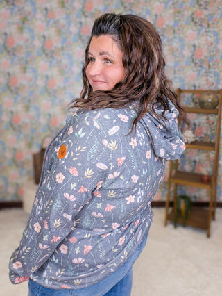 PHC Triple Stretch Halfzip Hoodie in Charcoal Wildflower