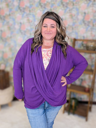 Hughes Soft Drape Wrap-Look Top (2 Colors)