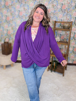 Hughes Soft Drape Wrap-Look Top (2 Colors)