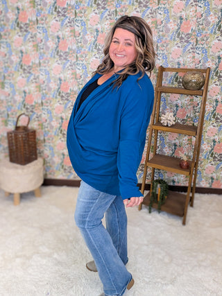 Hughes Soft Drape Wrap-Look Top (2 Colors)
