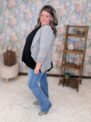 Marta 3/4 Sleeve Open Front Stretch Blazer (3 Colors)