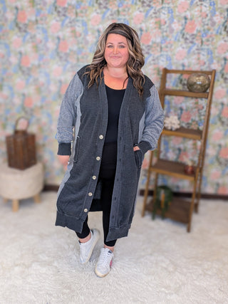 Jonah Longline Sweatshirt Cardigan (3 Colors)